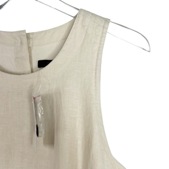 J.CREW Ivory Linen Sleeveless Shift Dress Size Petite Large - Picture 3 of 9